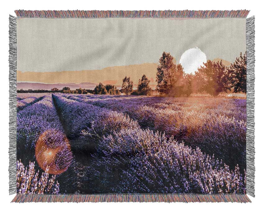 Sunflare over the lavender Woven Blanket