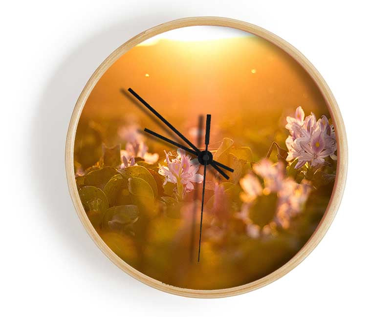 Diffused light on the meadow Clock - Wallart-Direct UK