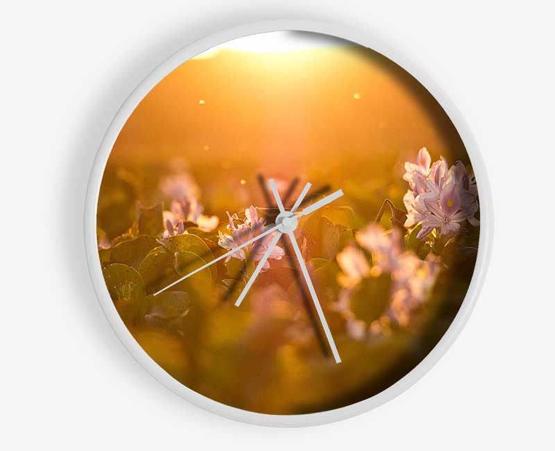 Diffused light on the meadow Clock - Wallart-Direct UK