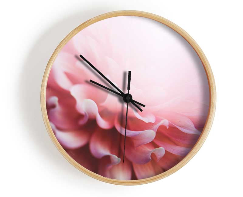 pink flower opening inside Clock - Wallart-Direct UK