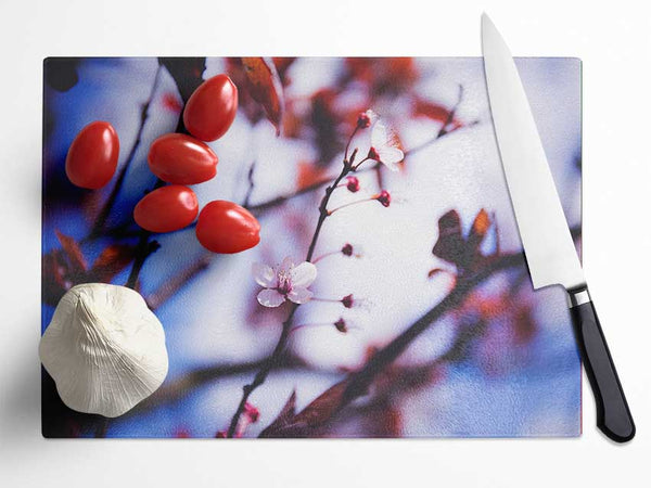 Tree blossom last standing Glass Chopping Board