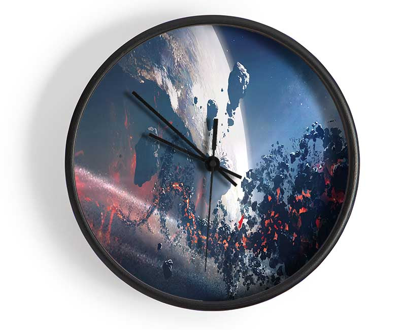 Smashed asteroid in space Clock - Wallart-Direct UK