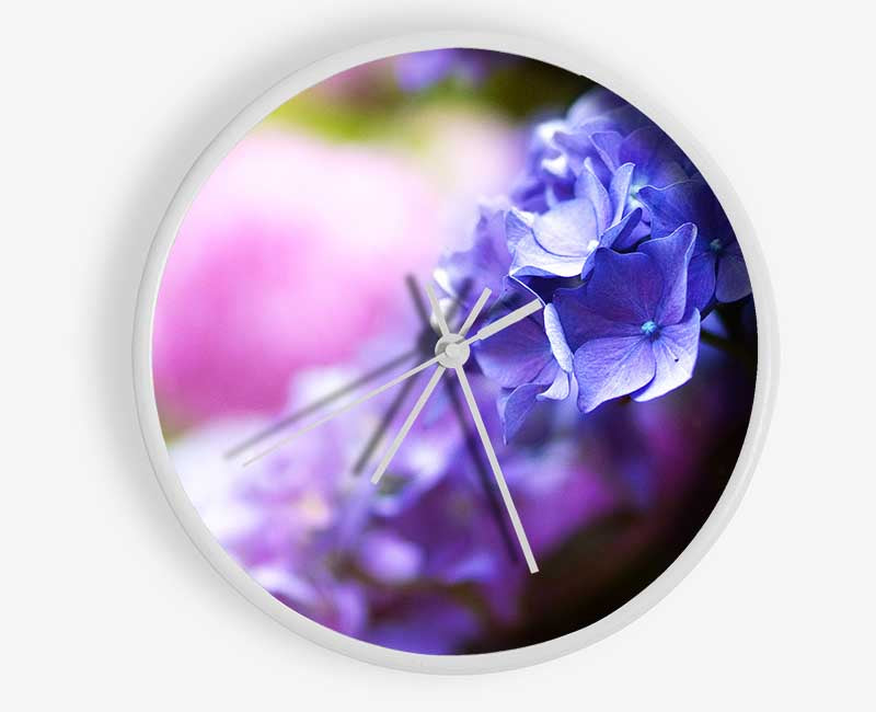 Pretty small purple flowers Clock - Wallart-Direct UK