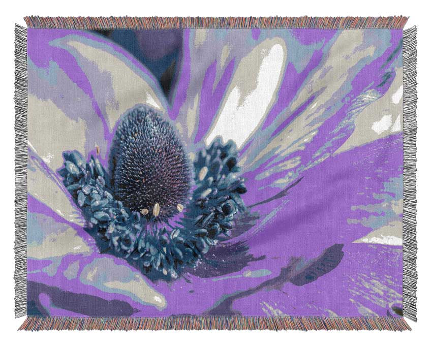 Purple flower inside detail Woven Blanket