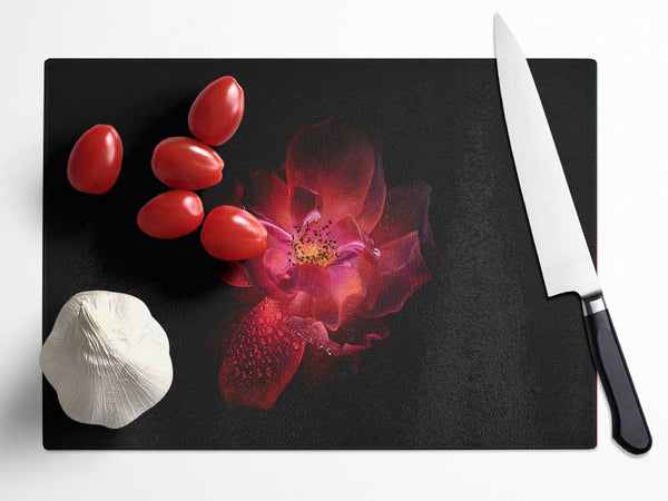 Supreme red flower Glass Chopping Board