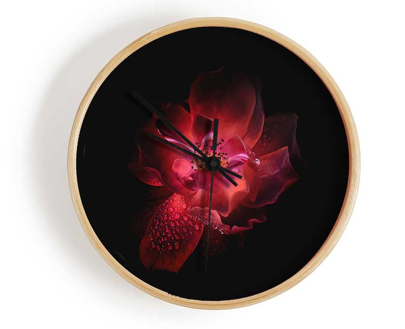 Supreme red flower Clock - Wallart-Direct UK