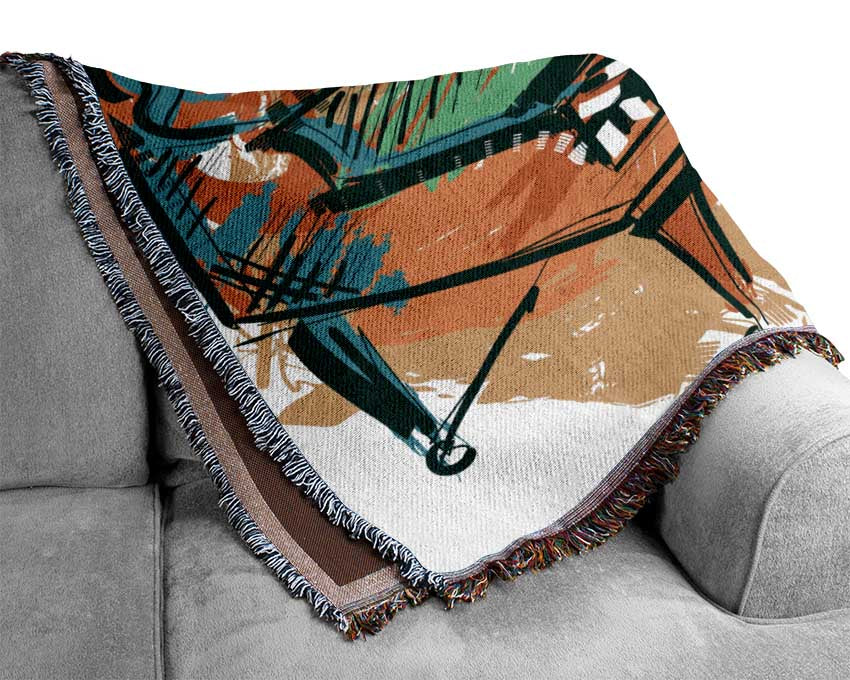 Grand piano in colour Woven Blanket