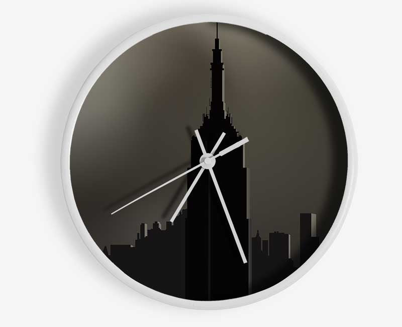 Empire state building illustration Clock - Wallart-Direct UK