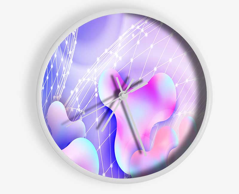 Grids and curvitures Clock - Wallart-Direct UK