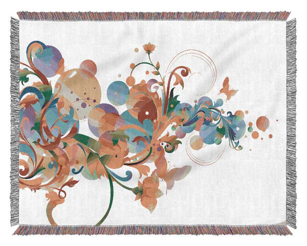 Flowing shapes of spring Woven Blanket