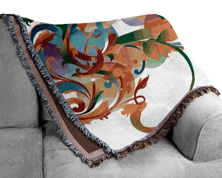 Flowing shapes of spring Woven Blanket