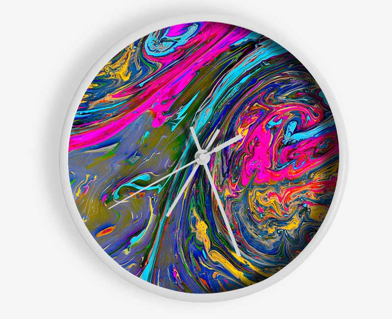 Paint flows and mixes Clock - Wallart-Direct UK