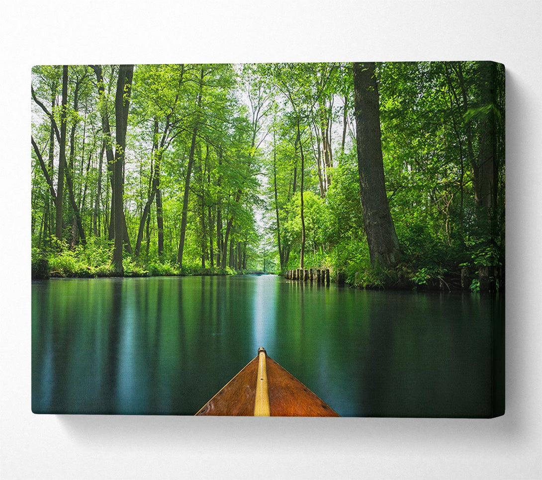 Picture of Sitting on a row boat journey Canvas Print Wall Art