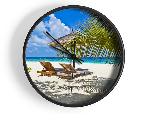 Palm beach holiday island Clock - Wallart-Direct UK