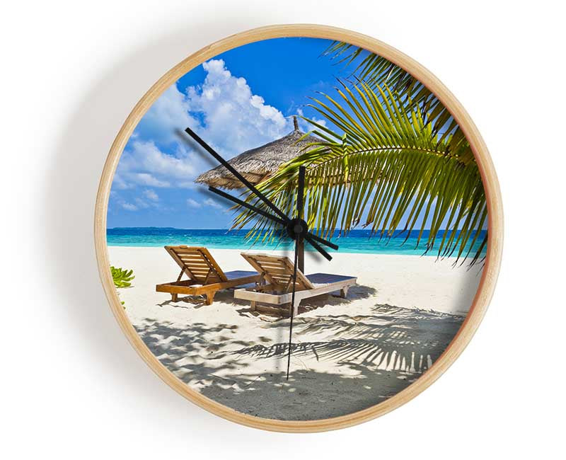 Palm beach holiday island Clock - Wallart-Direct UK