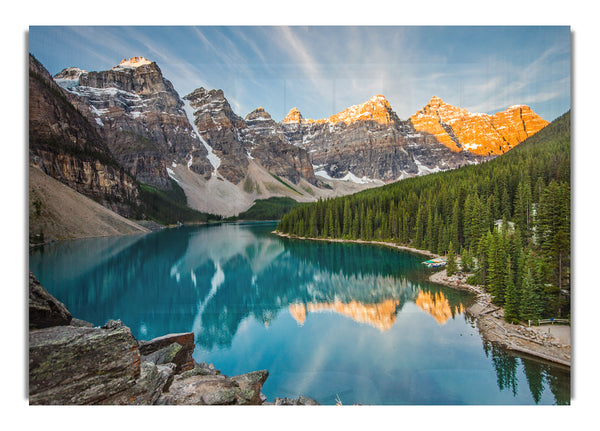 Crystal clear lake in the mountain range