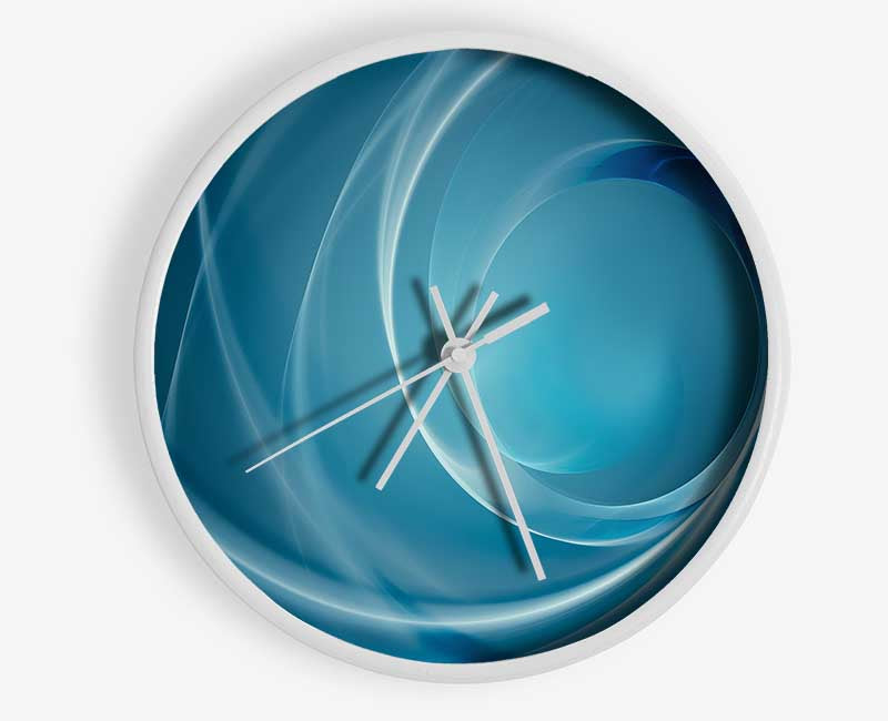 Blue circles and flows Clock - Wallart-Direct UK