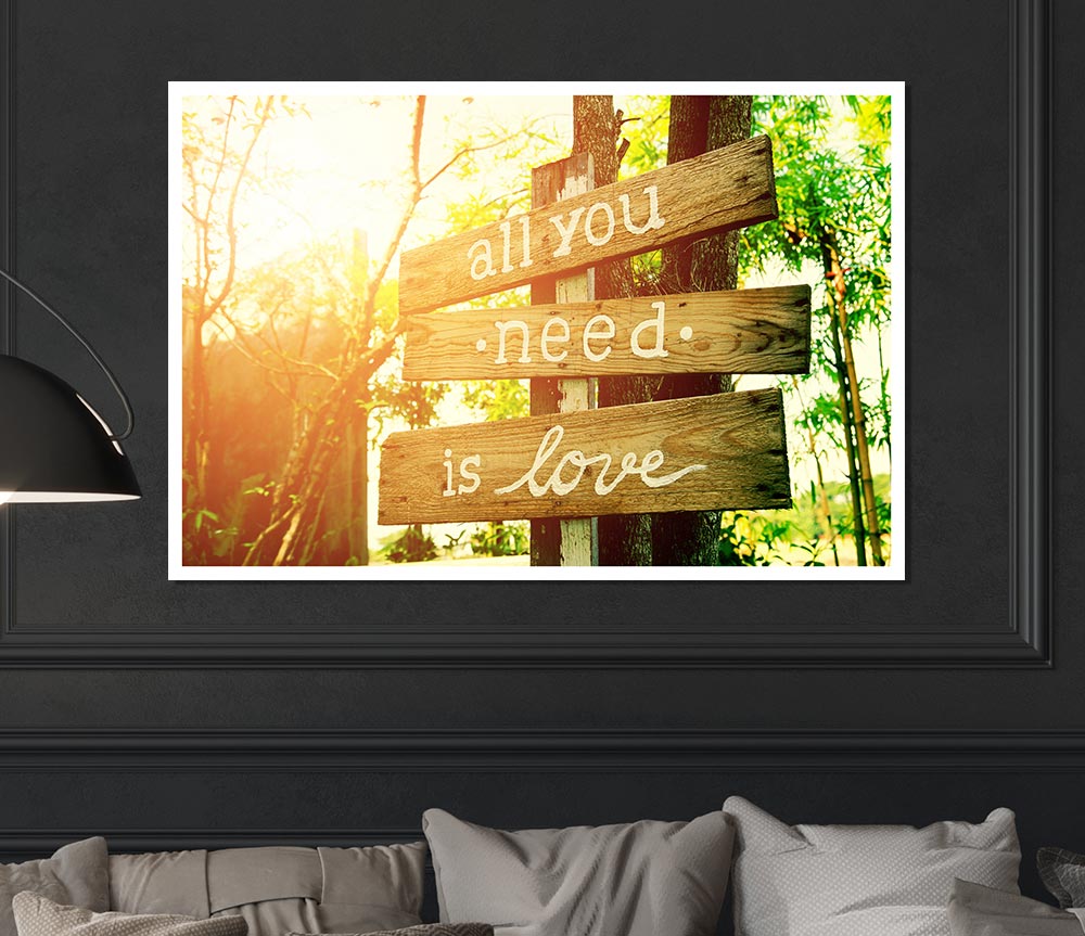 All You Need Is Love Print Poster Wall Art