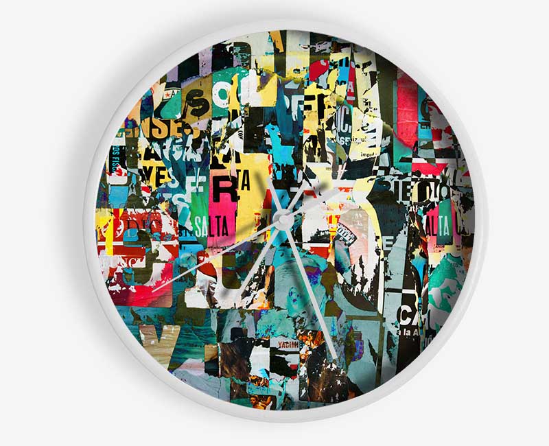 Graphic Collage Clock - Wallart-Direct UK