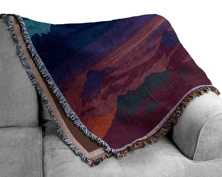 Red To Blue Horizon Woven Blanket