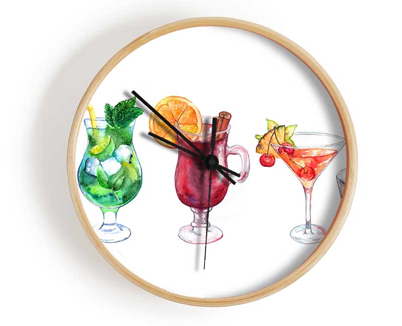 Cocktails Of Summer Clock - Wallart-Direct UK