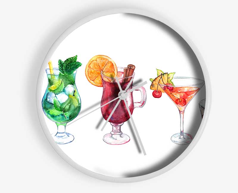 Cocktails Of Summer Clock - Wallart-Direct UK