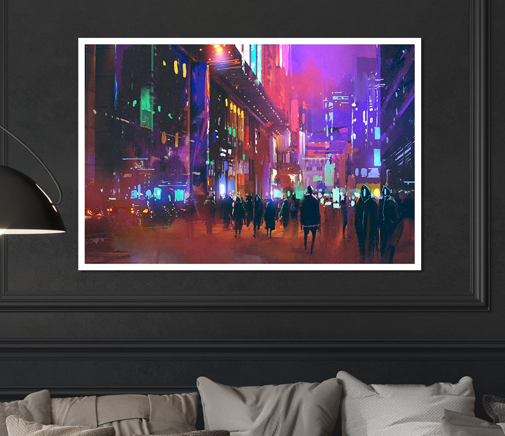 City Of Night People Print Poster Wall Art