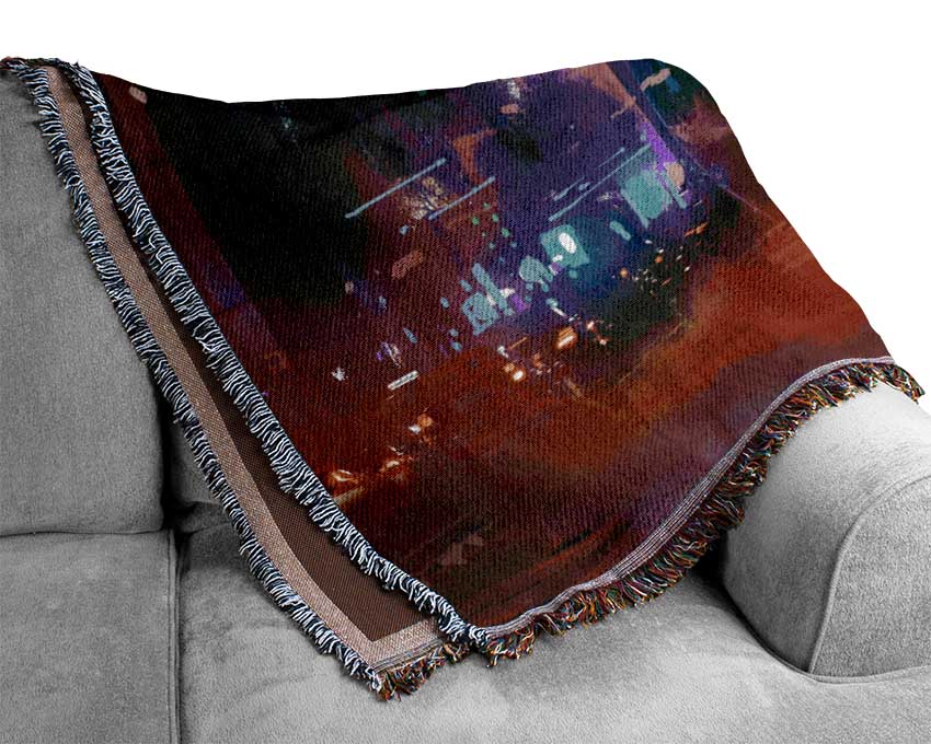 City Of Night People Woven Blanket