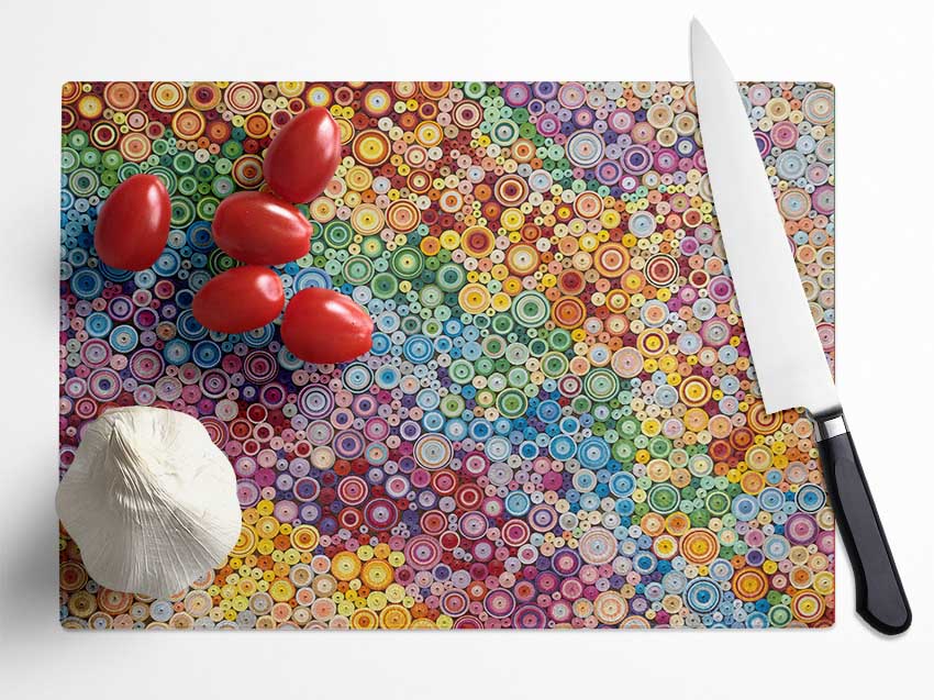 Thousands Of Beads Glass Chopping Board