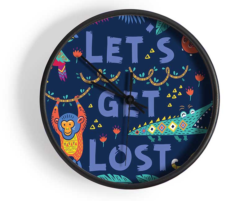 Lets Get Lost Animals Clock - Wallart-Direct UK