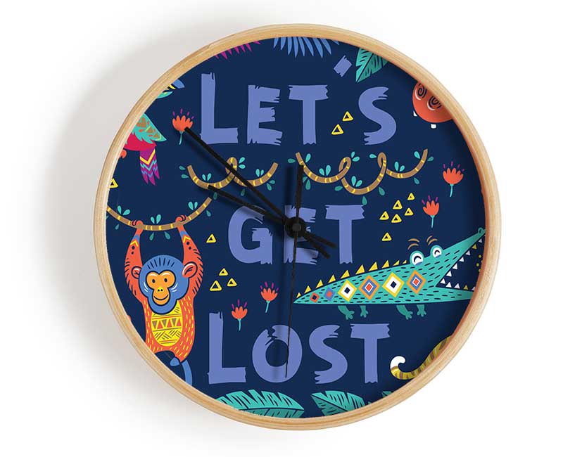 Lets Get Lost Animals Clock - Wallart-Direct UK