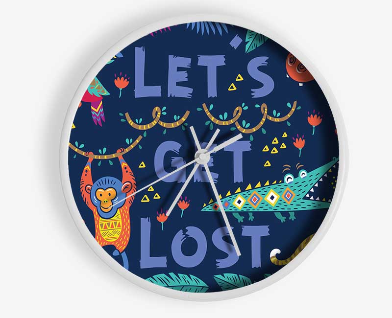 Lets Get Lost Animals Clock - Wallart-Direct UK