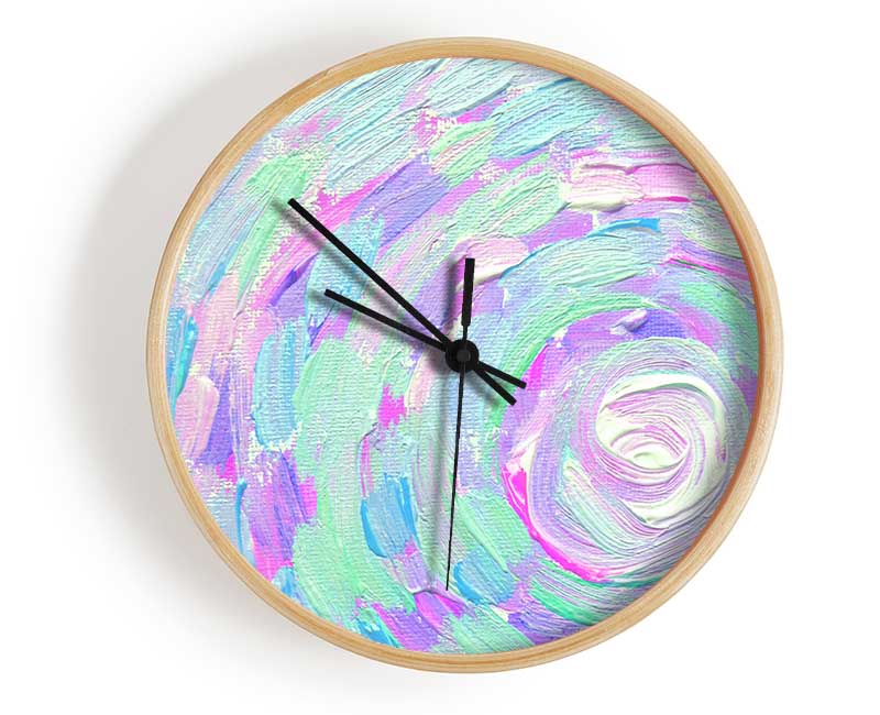 Swirl Of Strokes Clock - Wallart-Direct UK