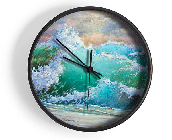 Crashing Waters Of Paint Clock - Wallart-Direct UK