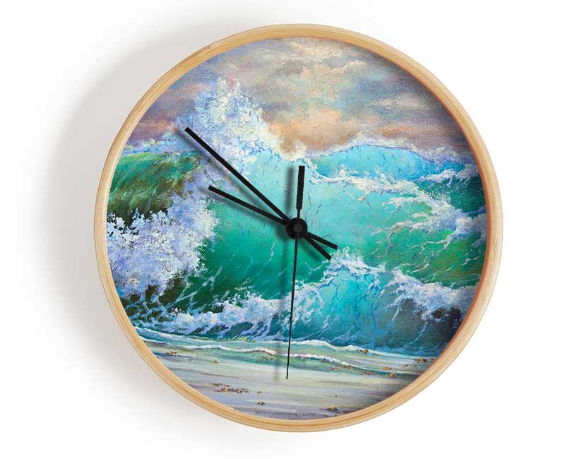 Crashing Waters Of Paint Clock - Wallart-Direct UK