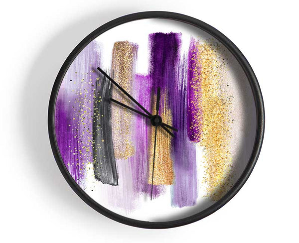 Strong Brush Strokes Glitter Clock - Wallart-Direct UK