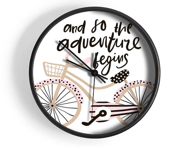 The Adventure Begins Bike Clock - Wallart-Direct UK