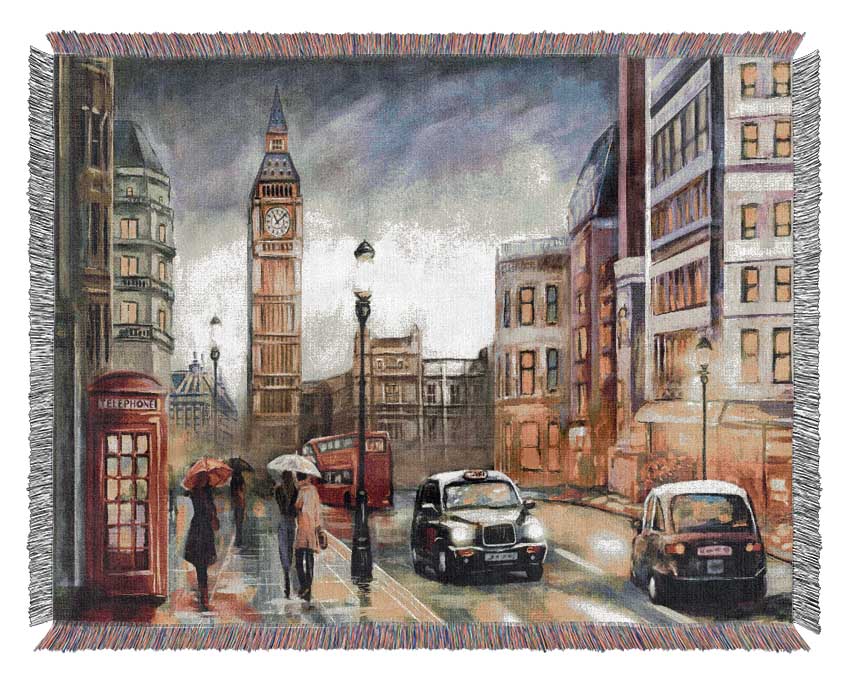 City London At Dusk Woven Blanket