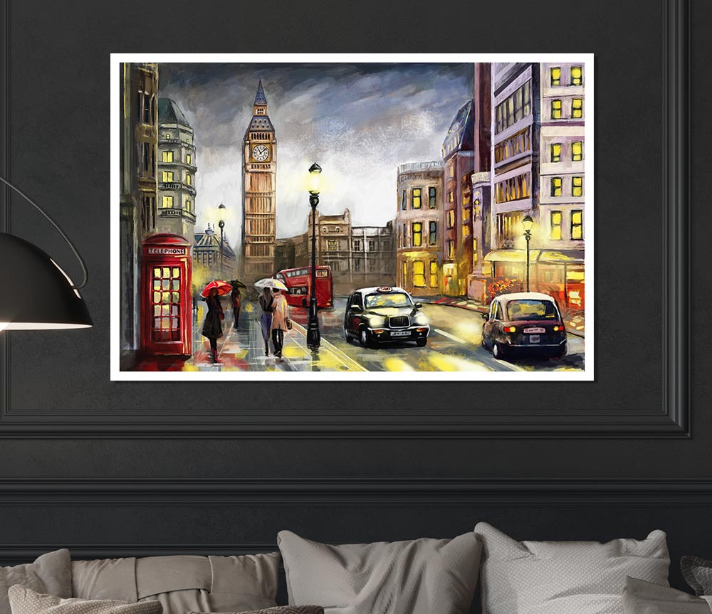 City London At Dusk Print Poster Wall Art