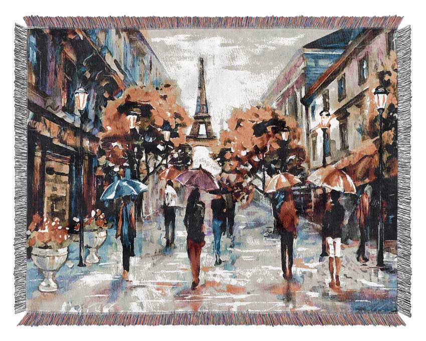 Paris In The Morning Woven Blanket