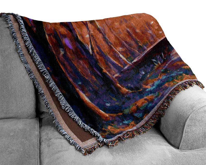 Meeting In The Forest Woven Blanket