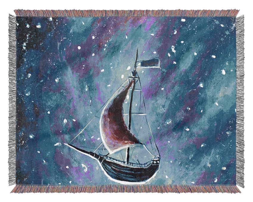 The Ship In Space Woven Blanket