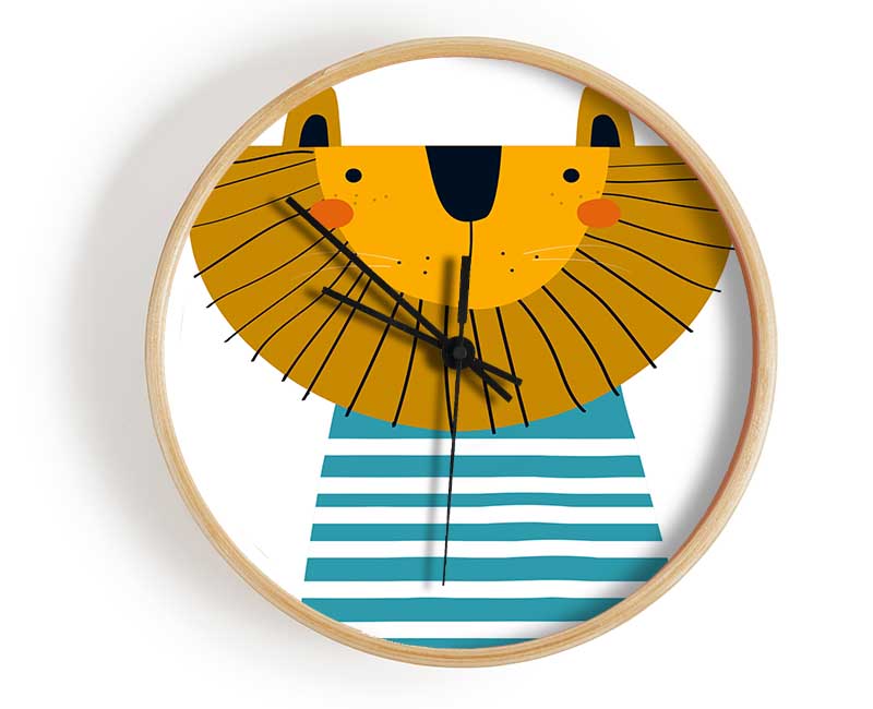 Lion In Striped Clothes Clock - Wallart-Direct UK