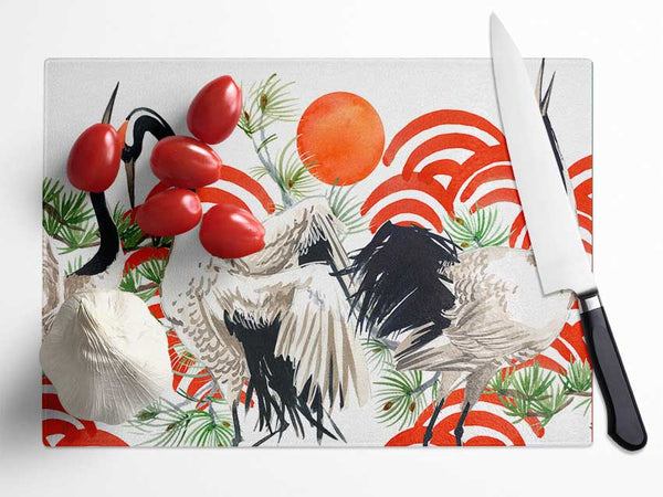 Japanese Stork Glass Chopping Board