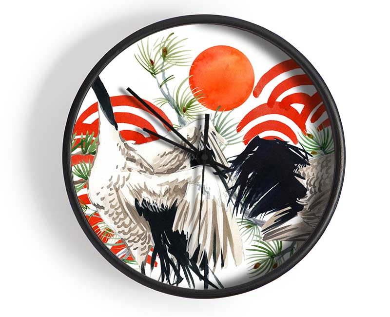 Japanese Stork Clock - Wallart-Direct UK