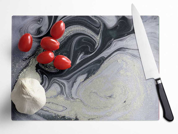 Marble Paint Texture Glass Chopping Board