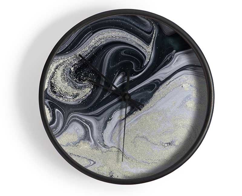 Marble Paint Texture Clock - Wallart-Direct UK