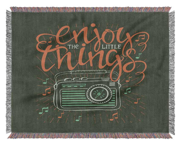 Enjoy The Little Things Music Woven Blanket