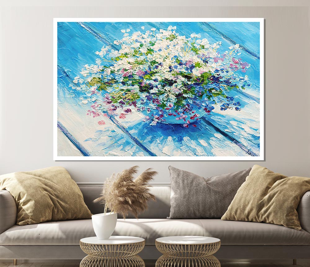 Dainty Flowers In A Vase Print Poster Wall Art