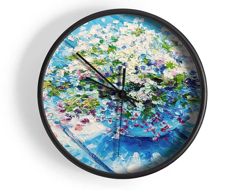 Dainty Flowers In A Vase Clock - Wallart-Direct UK